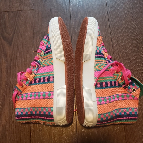 Superga Multi High Top Sneakers In Pink Neon - Picture 8 of 13